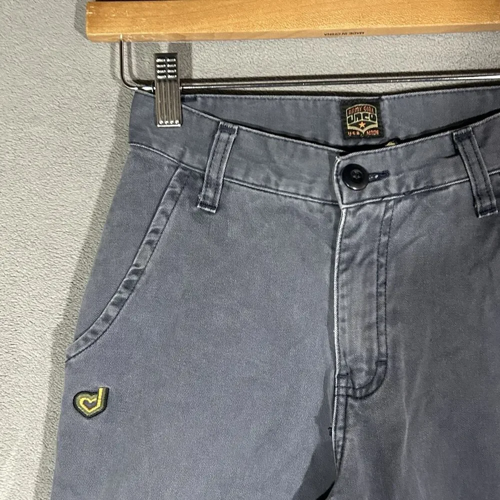 VTG 90s Y2K JNCO Girlie Stuff Cotton Navy Blue Army Pants Sz 3 1267 Uniform